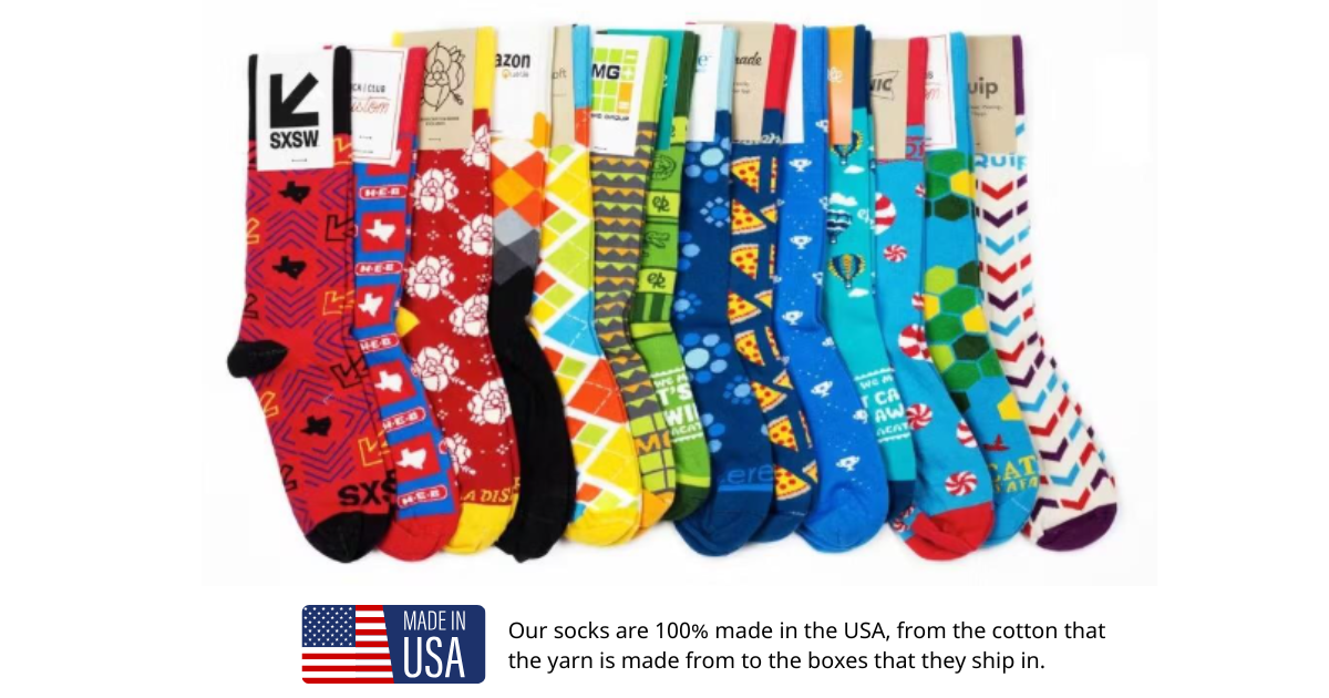 socks Brand Faster, Smarter, and Closer to Home with USA-Made Promo Products